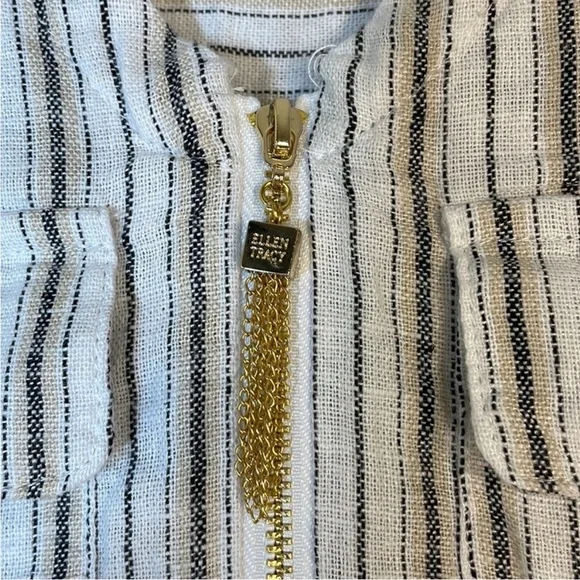 NWT. Ellen Tracy Sleeveless Linen Blend Zipper Utility Top. Small. - Picture 5 of 12